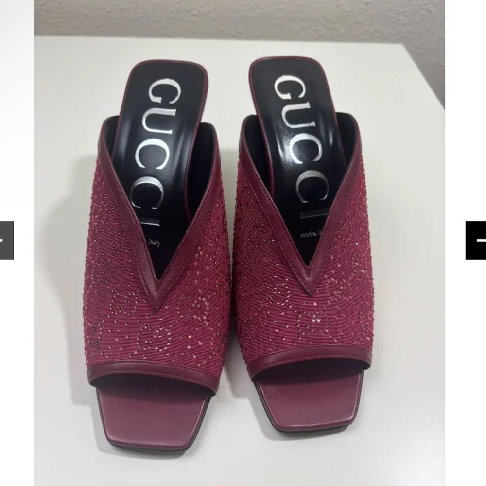 Gucci crystal mules